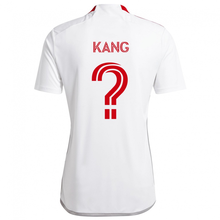 Kandiny Donna Maglia Ethan Kang #0 Bianco Rosso Kit Gara Away 2024/25 Maglietta