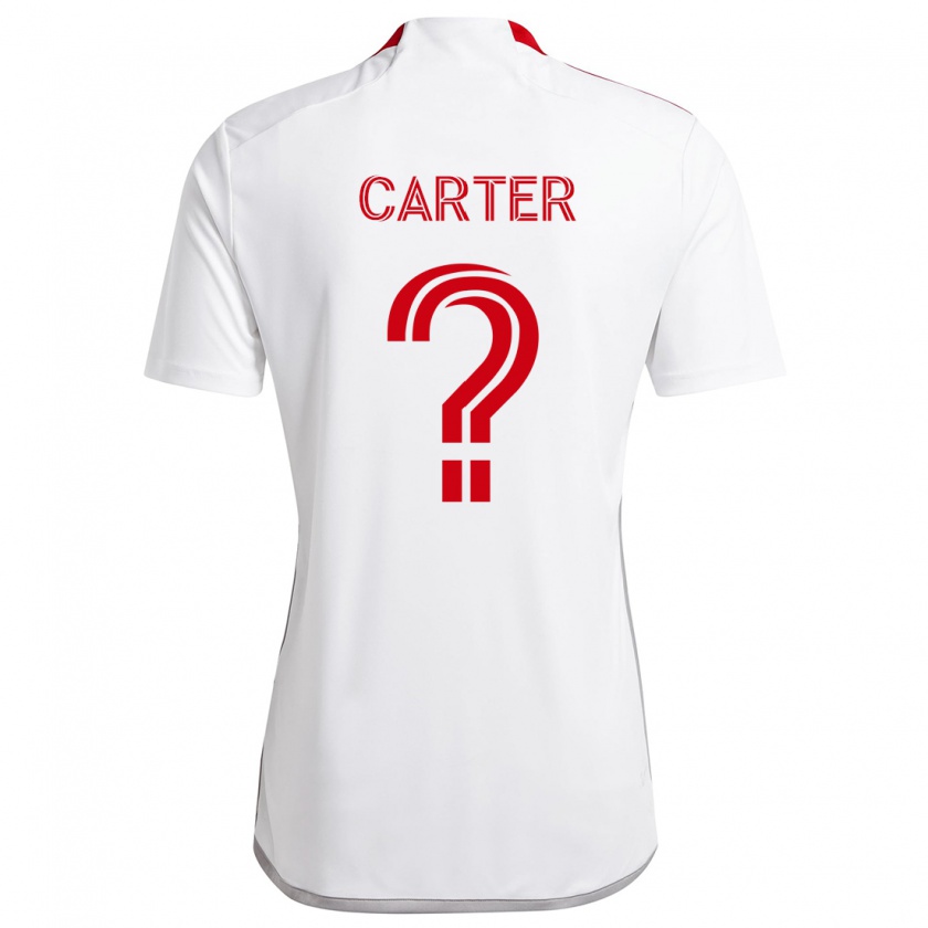 Kandiny Mujer Camiseta Ajahni Carter #0 Blanco Rojo 2ª Equipación 2024/25 La Camisa México