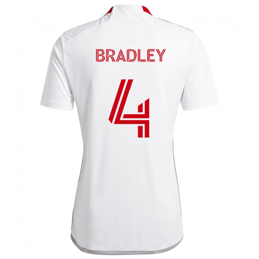 Kandiny Dames Michael Bradley #4 Wit Rood Uitshirt Uittenue 2024/25 T-Shirt