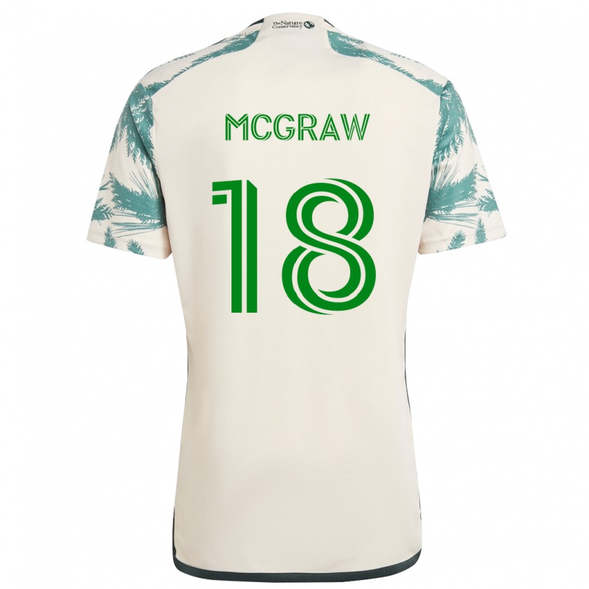 Kandiny Mujer Camiseta Zac Mcgraw #18 Beige Marrón 2ª Equipación 2024/25 La Camisa