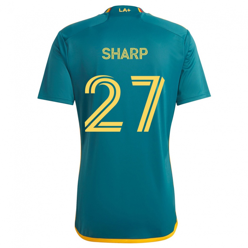 Kandiny Dames Billy Sharp #27 Groen Geel Uitshirt Uittenue 2024/25 T-Shirt België