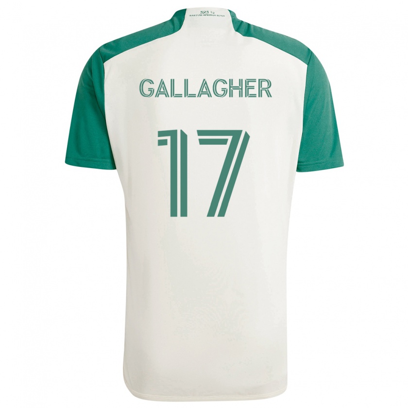 Kandiny Donna Maglia Jon Gallagher #17 Colori Marrone Chiaro Verde Kit Gara Away 2024/25 Maglietta