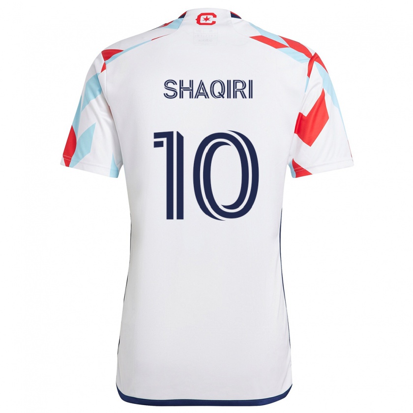 Kandiny Dames Xherdan Shaqiri #10 Wit Rood Blauw Uitshirt Uittenue 2024/25 T-Shirt