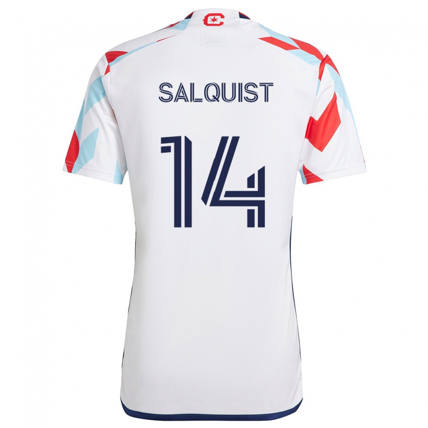 KandinyレディースTobias Salquist#14白 赤 青アウェイシャツ2024/25ジャージーユニフォーム