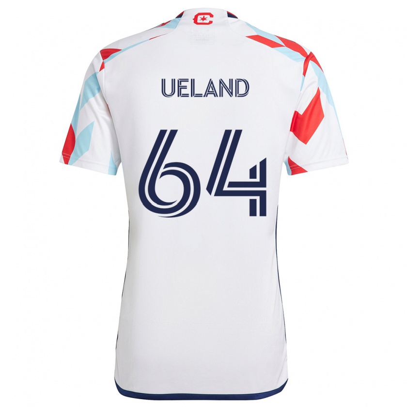 Kandiny Donna Maglia Andreas Ueland #64 Bianco Rosso Blu Kit Gara Away 2024/25 Maglietta