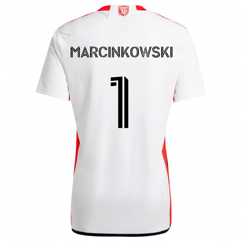 Kandiny Donna Maglia Jt Marcinkowski #1 Bianco Rosso Kit Gara Away 2024/25 Maglietta