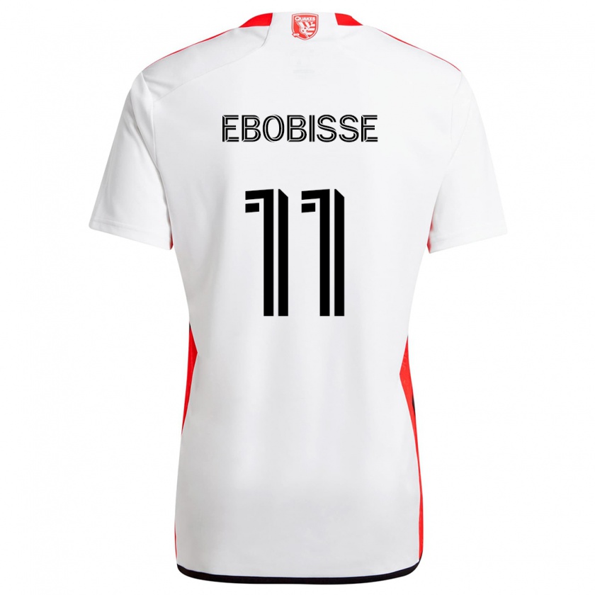 Kandiny Dames Jeremy Ebobisse #11 Wit Rood Uitshirt Uittenue 2024/25 T-Shirt