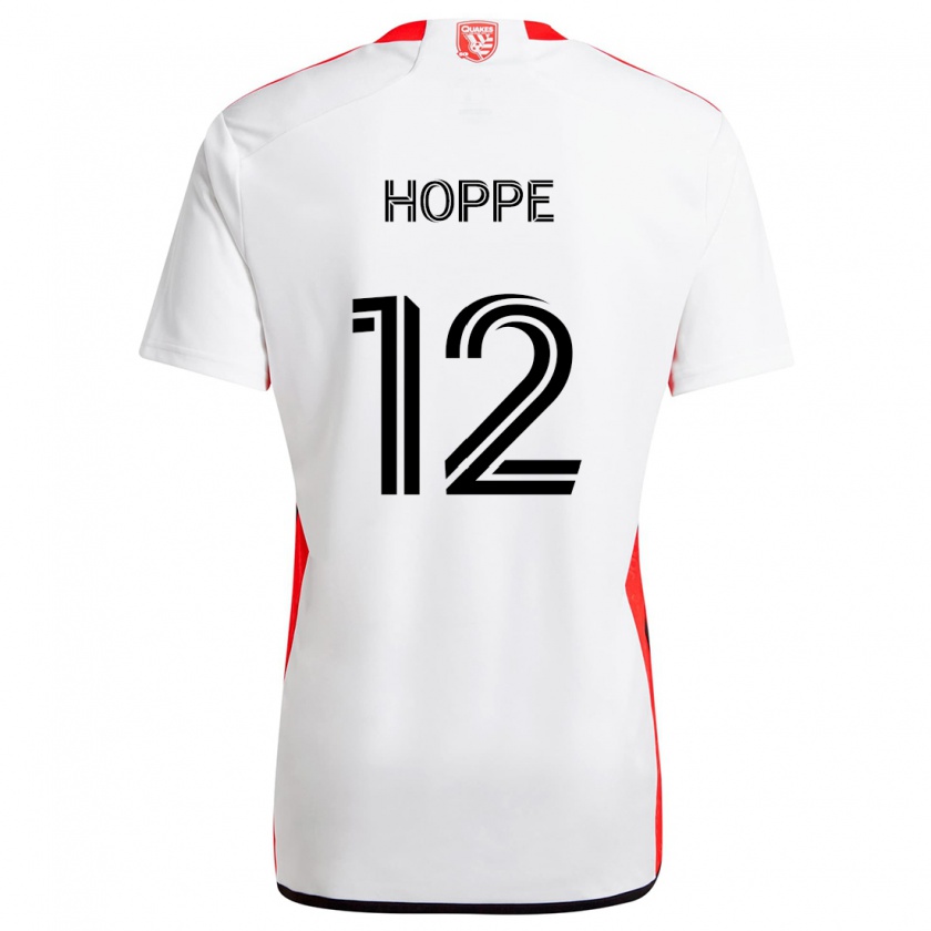 Kandiny Donna Maglia Matthew Hoppe #12 Bianco Rosso Kit Gara Away 2024/25 Maglietta