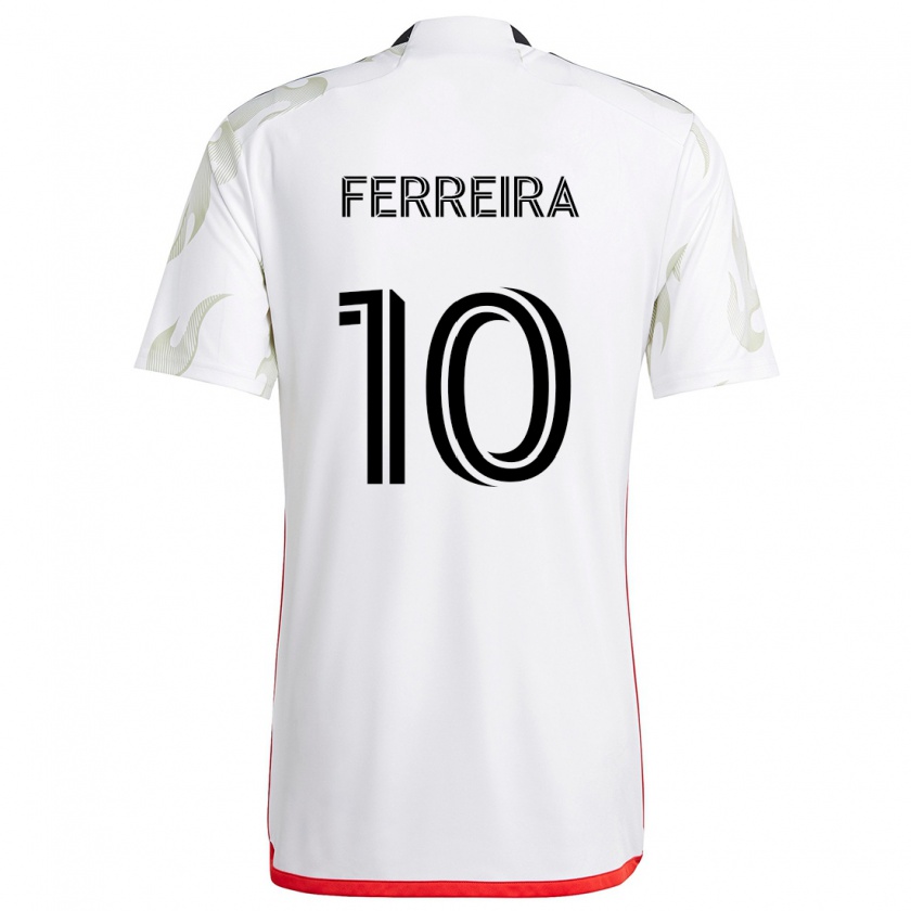 Kandiny Mujer Camiseta Jesús Ferreira #10 Blanco Rojo Negro 2ª Equipación 2024/25 La Camisa México