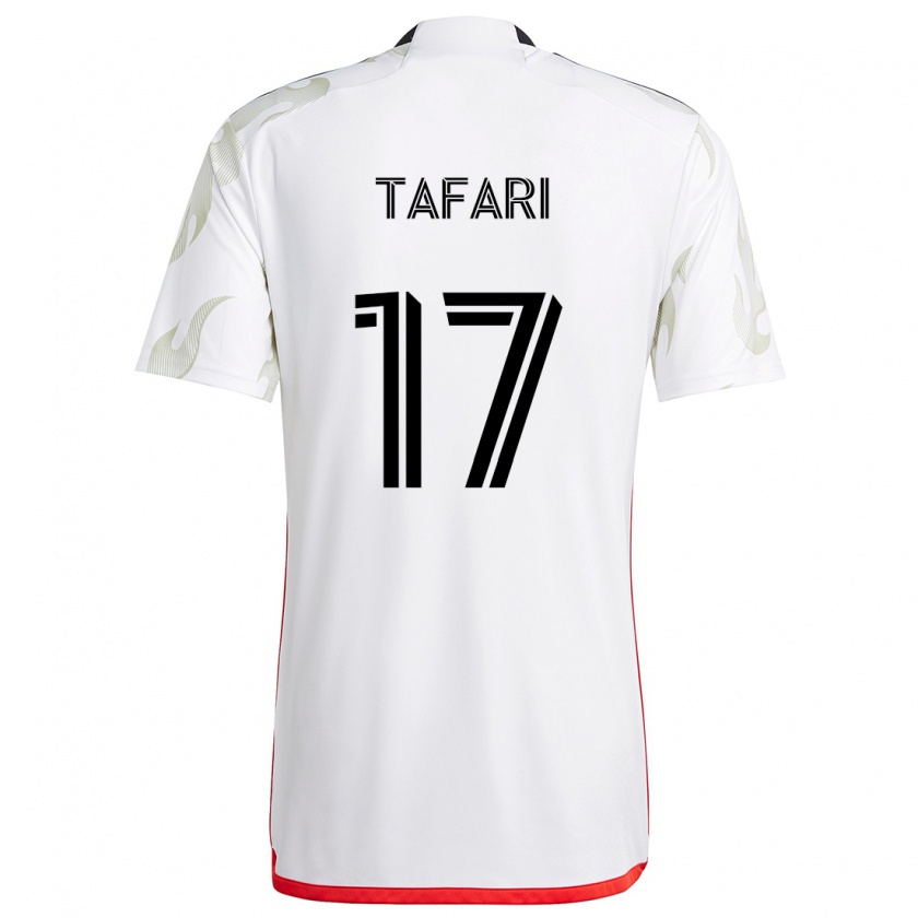 Kandiny Mujer Camiseta Nkosi Tafari #17 Blanco Rojo Negro 2ª Equipación 2024/25 La Camisa México