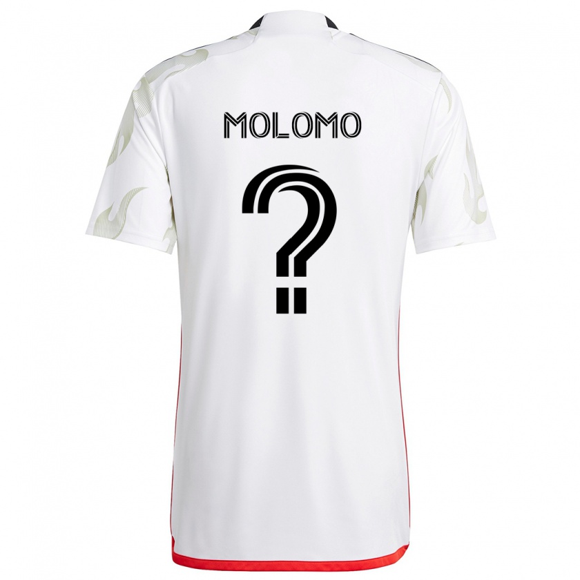 Kandiny Donna Maglia Zach Molomo #0 Bianco Rosso Nero Kit Gara Away 2024/25 Maglietta