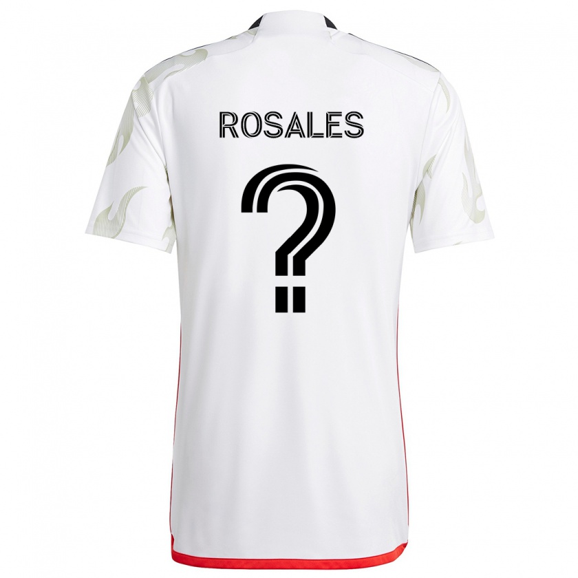 Kandiny Donna Maglia Erik Rosales #0 Bianco Rosso Nero Kit Gara Away 2024/25 Maglietta