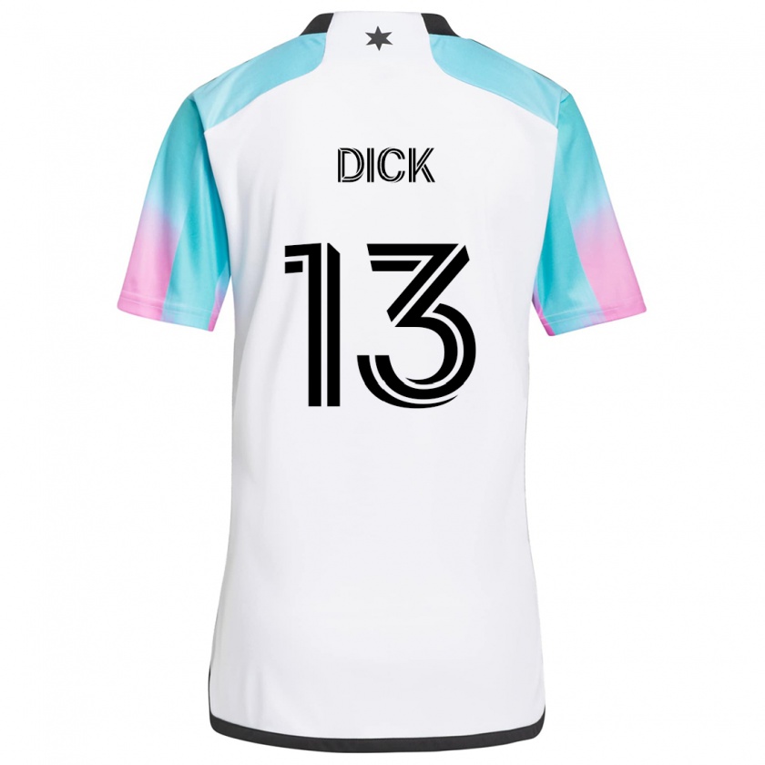 Kandiny Dames Eric Dick #13 Wit Blauw Zwart Uitshirt Uittenue 2024/25 T-Shirt België