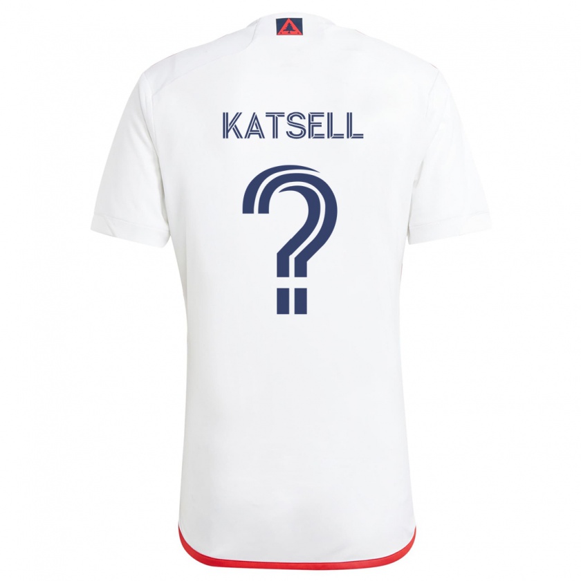 Kandiny Donna Maglia Levi Katsell #0 Bianco Rosso Kit Gara Away 2024/25 Maglietta