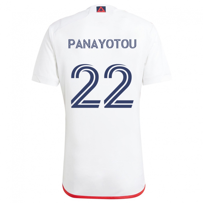 Kandiny Dames Jack Panayotou #22 Wit Rood Uitshirt Uittenue 2024/25 T-Shirt