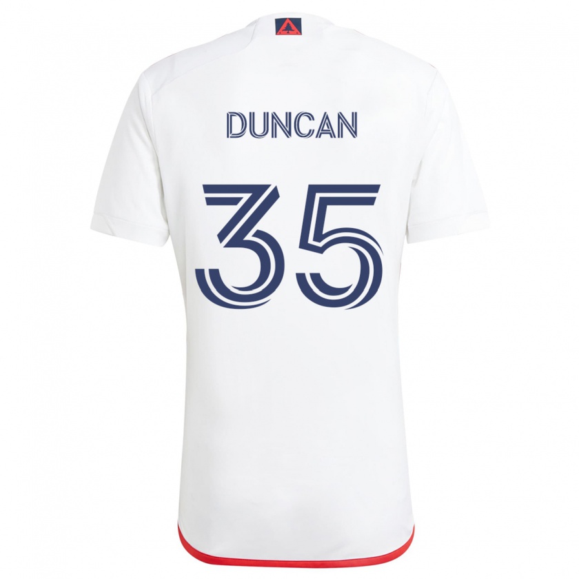 Kandiny Mujer Camiseta Nakye Greenidge-Duncan #35 Blanco Rojo 2ª Equipación 2024/25 La Camisa