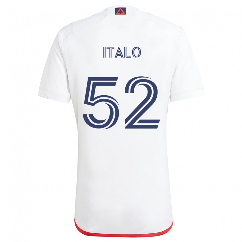 Kandiny Donna Maglia Ítalo #52 Bianco Rosso Kit Gara Away 2024/25 Maglietta