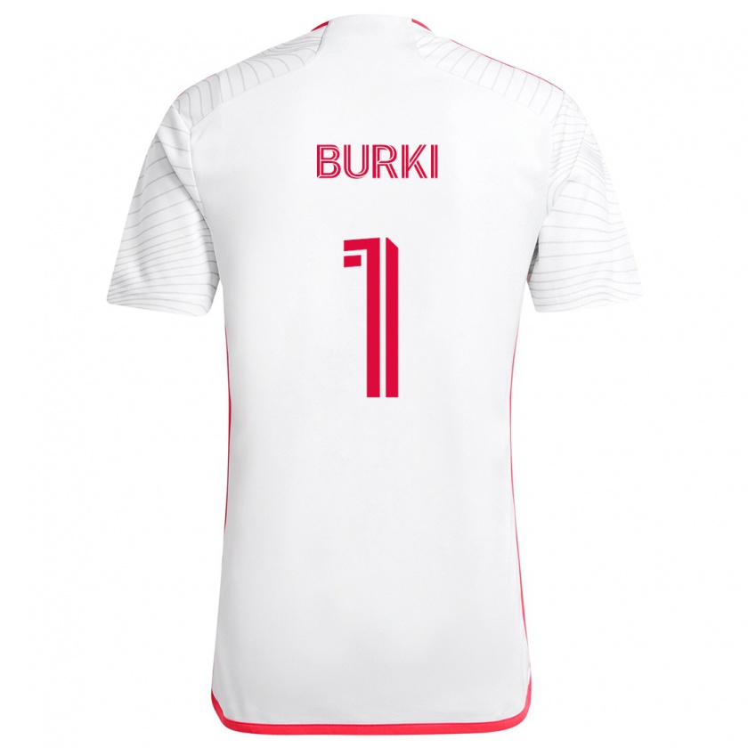 Kandiny Mujer Camiseta Roman Bürki #1 Blanco Rojo 2ª Equipación 2024/25 La Camisa México