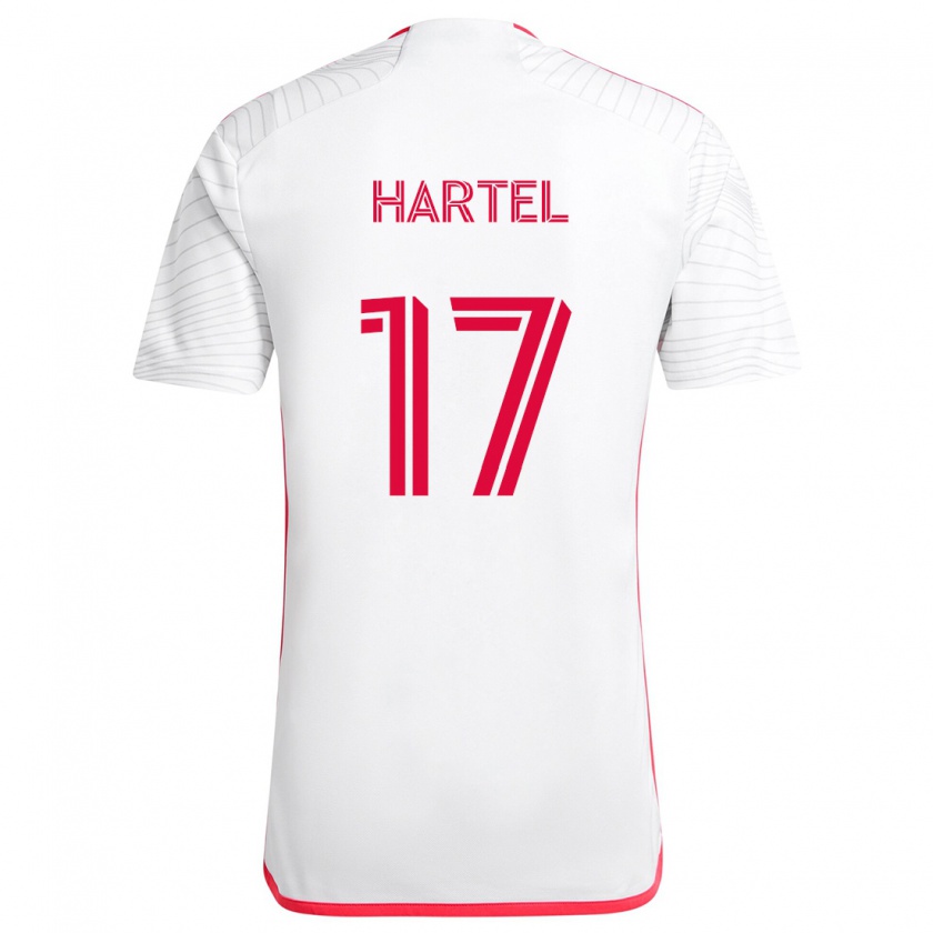 Kandiny Donna Maglia Marcel Hartel #17 Bianco Rosso Kit Gara Away 2024/25 Maglietta