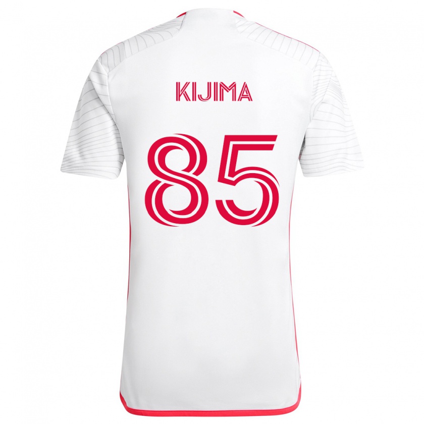 Kandiny Donna Maglia Hosei Kijima #85 Bianco Rosso Kit Gara Away 2024/25 Maglietta