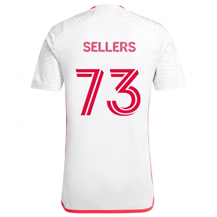 Kandiny Dames Braydon Sellers #73 Wit Rood Uitshirt Uittenue 2024/25 T-Shirt