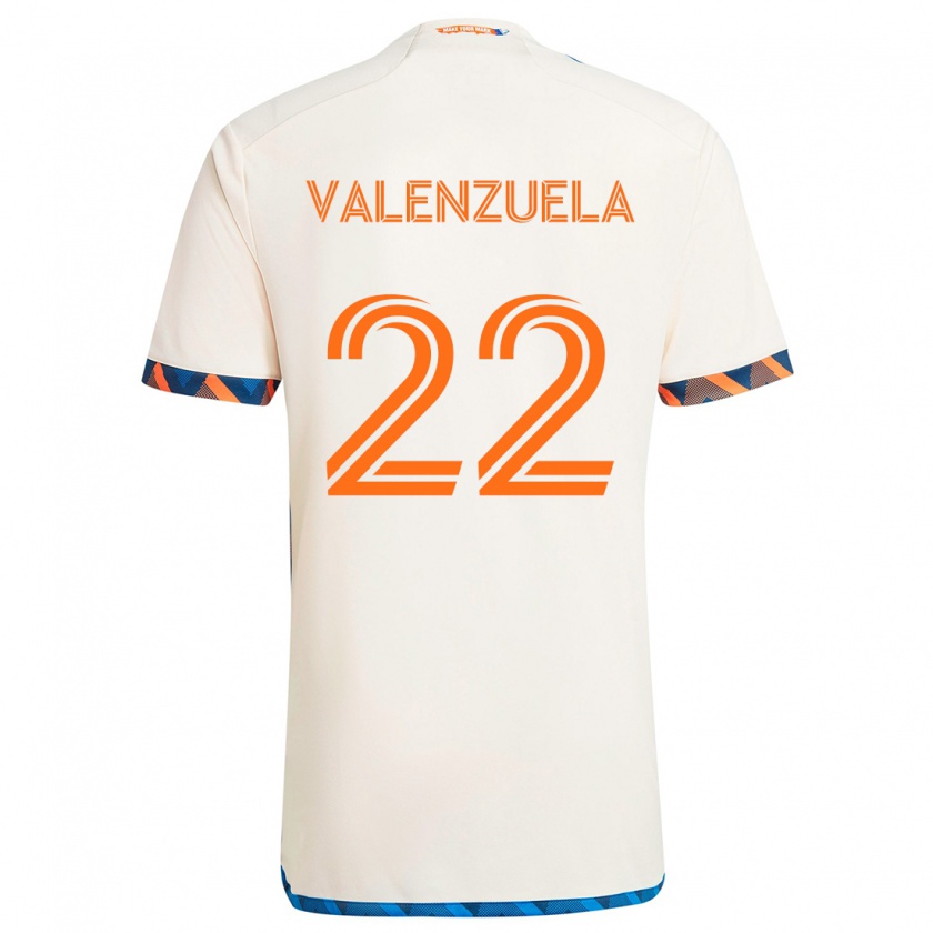 Kandiny Donna Maglia Gerardo Valenzuela #22 Bianco Arancione Kit Gara Away 2024/25 Maglietta