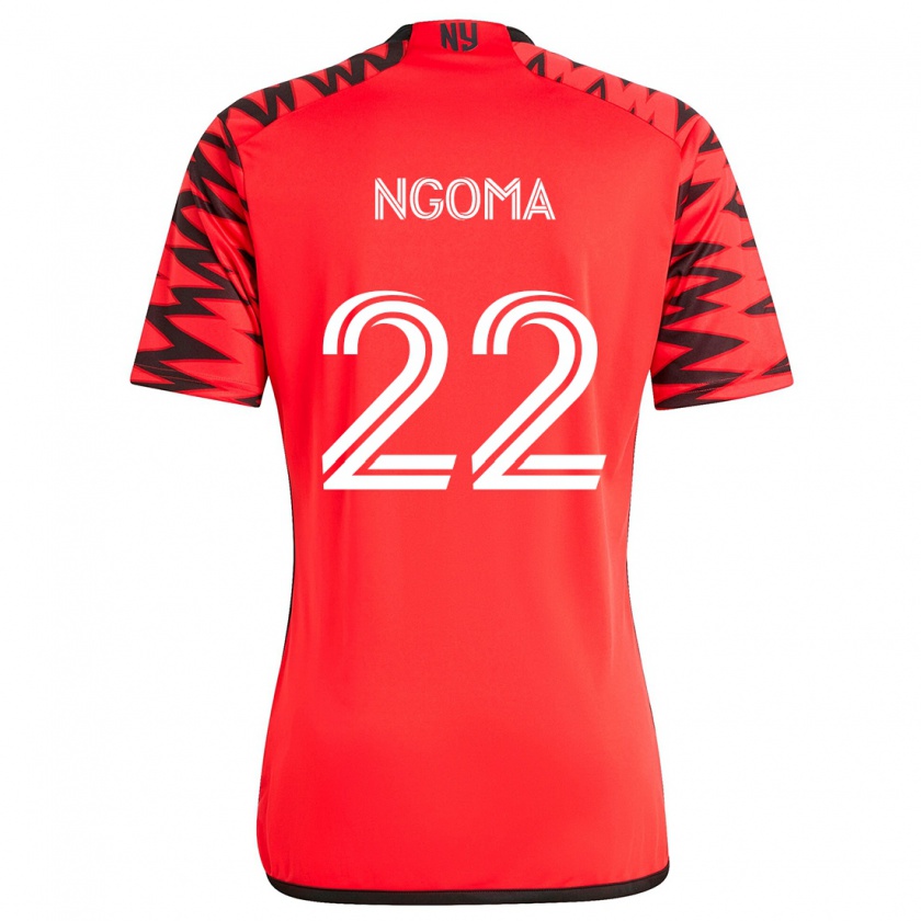 Kandiny Donna Maglia Serge Ngoma #22 Rosso Nero Bianco Kit Gara Away 2024/25 Maglietta