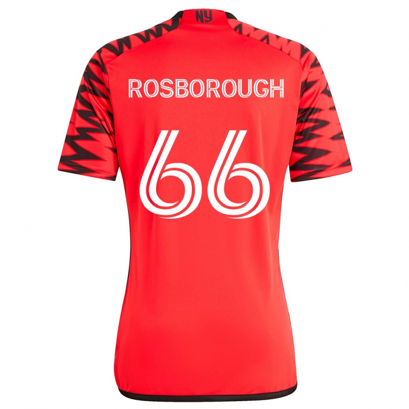 Kandiny Dames Tanner Rosborough #66 Rood Zwart Wit Uitshirt Uittenue 2024/25 T-Shirt