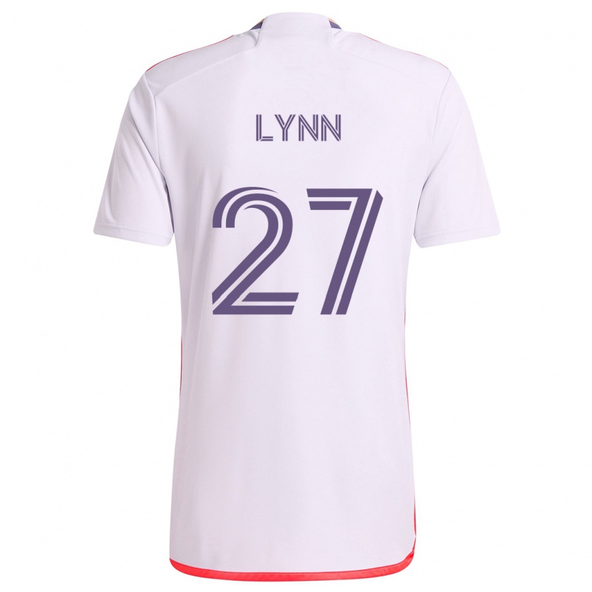 Kandiny Donna Maglia Jack Lynn #27 Bianco Rosso Viola Kit Gara Away 2024/25 Maglietta