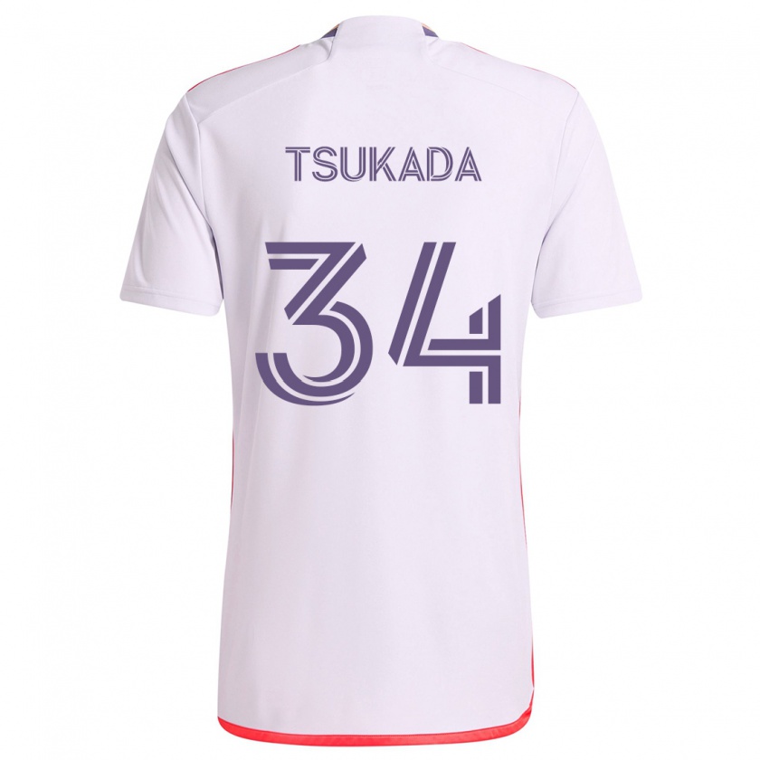 Kandiny Damen Yutaro Tsukada #34 Weiß Rot Lila Auswärtstrikot Trikot 2024/25 T-Shirt Österreich