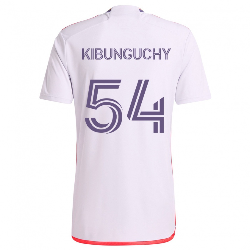 Kandiny Donna Maglia Nabi Kibunguchy #54 Bianco Rosso Viola Kit Gara Away 2024/25 Maglietta