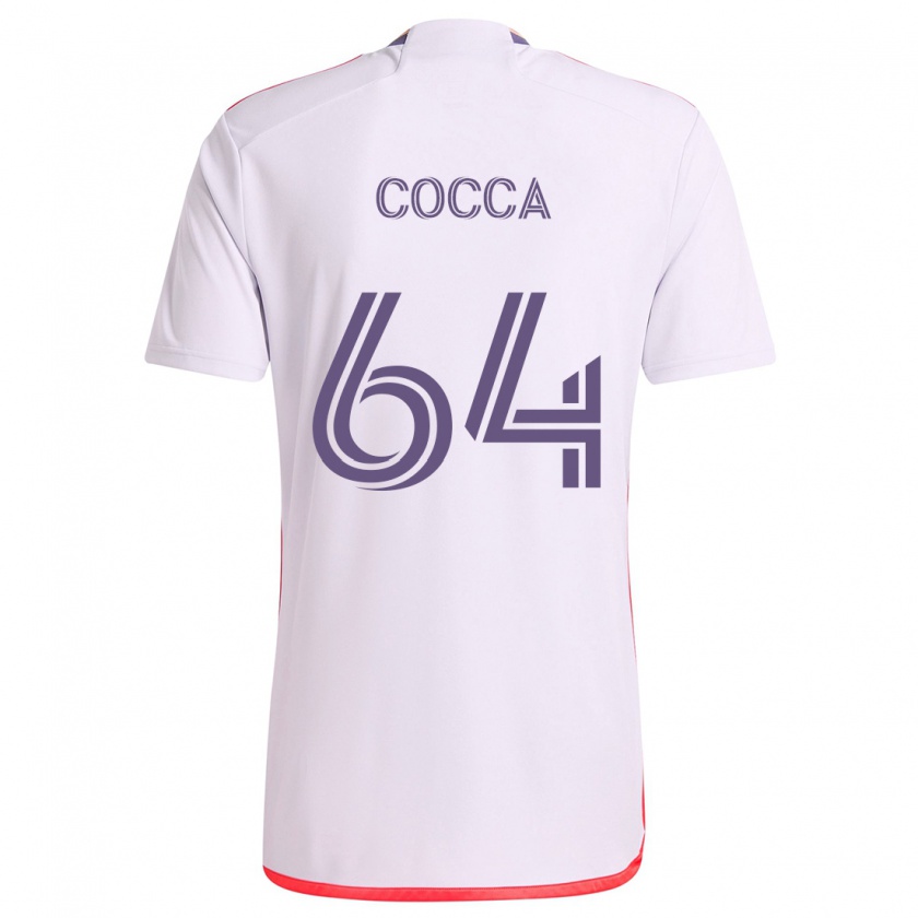 Kandiny Donna Maglia Manuel Cocca #64 Bianco Rosso Viola Kit Gara Away 2024/25 Maglietta