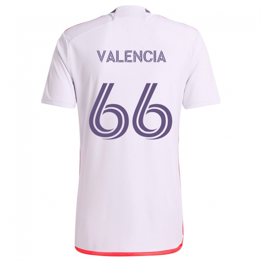 Kandiny Donna Maglia Yeiler Valencia #66 Bianco Rosso Viola Kit Gara Away 2024/25 Maglietta