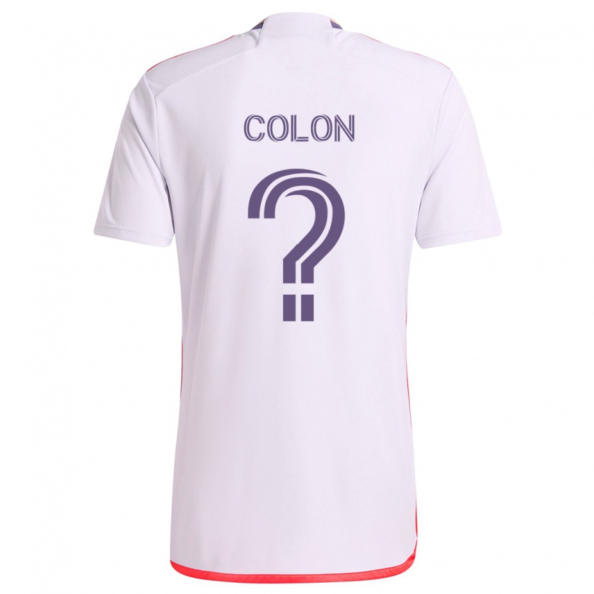 Kandiny Donna Maglia Xzavier Colon #0 Bianco Rosso Viola Kit Gara Away 2024/25 Maglietta