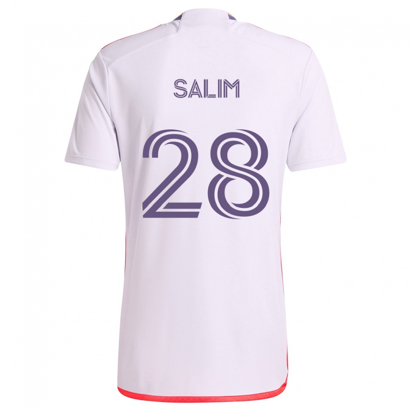 Kandiny Donna Maglia Abdi Salim #28 Bianco Rosso Viola Kit Gara Away 2024/25 Maglietta