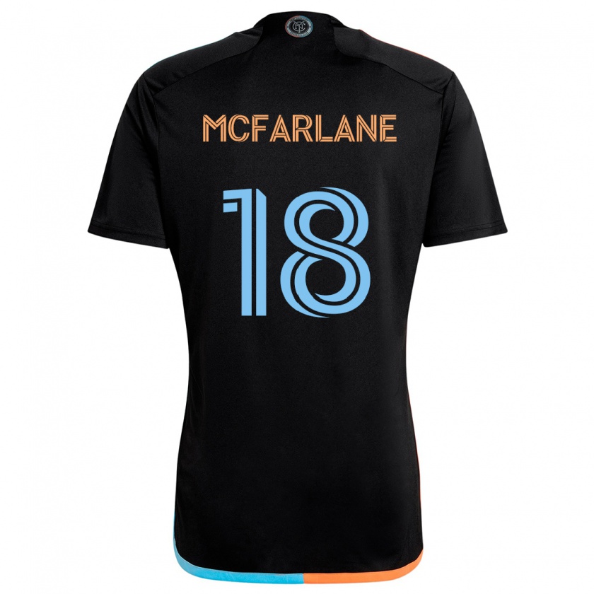 Kandiny Donna Maglia Christian Mcfarlane #18 Nero Arancione Blu Kit Gara Away 2024/25 Maglietta