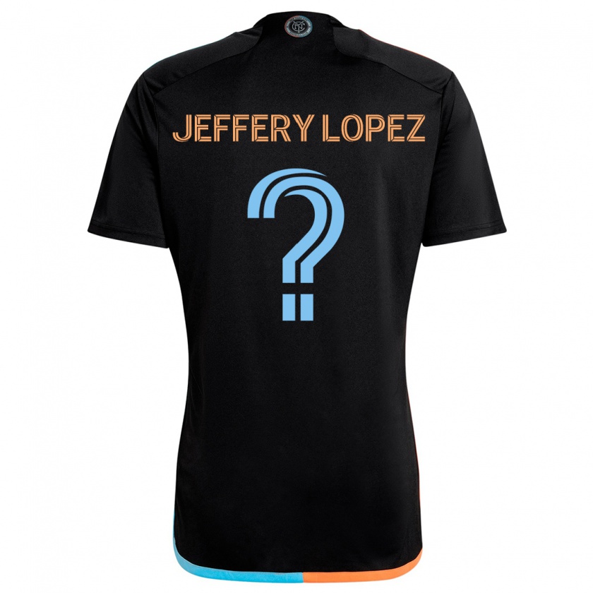 Kandiny Donna Maglia Jeffery López #0 Nero Arancione Blu Kit Gara Away 2024/25 Maglietta