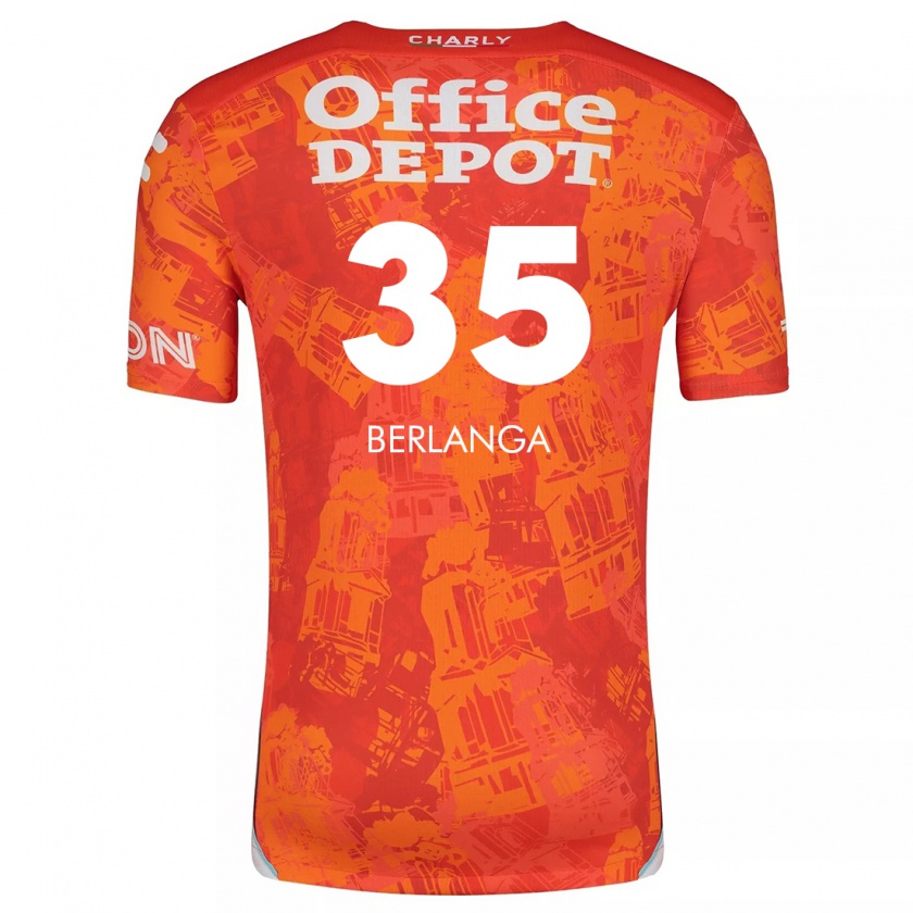 Kandiny Donna Maglia Jorge Berlanga #35 Arancione Bianco Kit Gara Away 2024/25 Maglietta