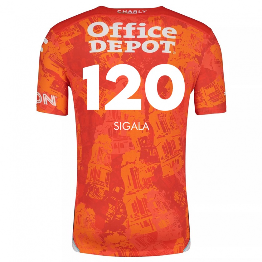 Kandiny Dames Juan Sigala #120 Oranje Wit Uitshirt Uittenue 2024/25 T-Shirt