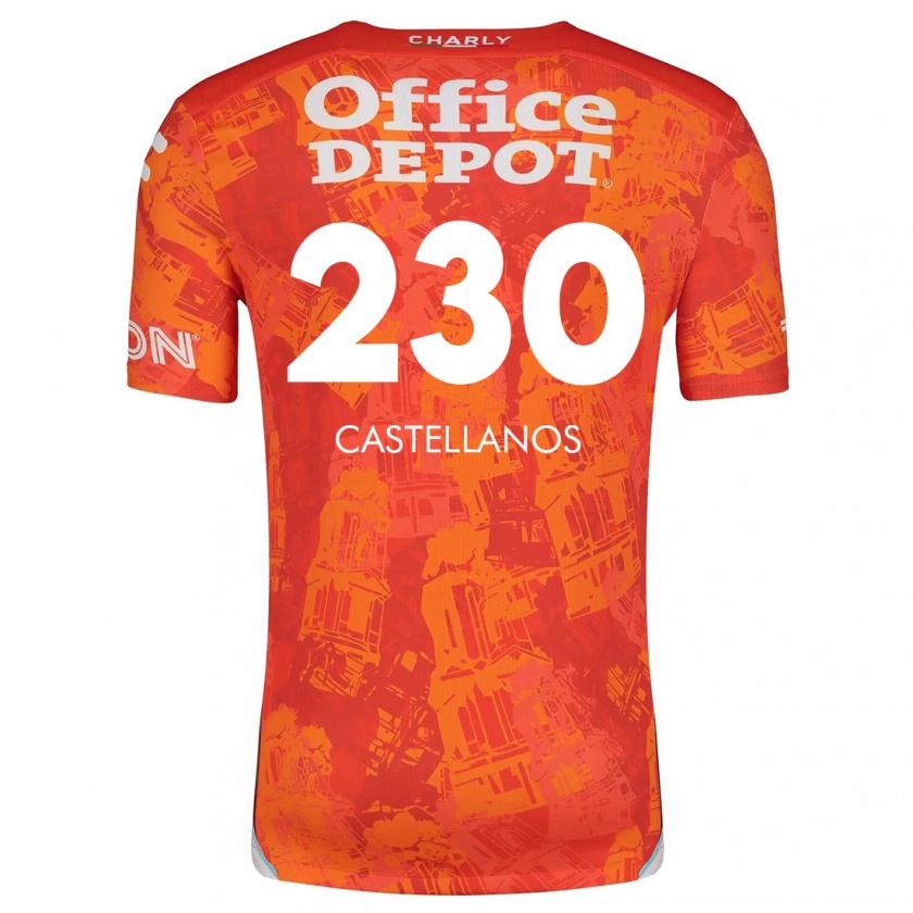 Kandiny Donna Maglia Edson Castellanos #230 Arancione Bianco Kit Gara Away 2024/25 Maglietta