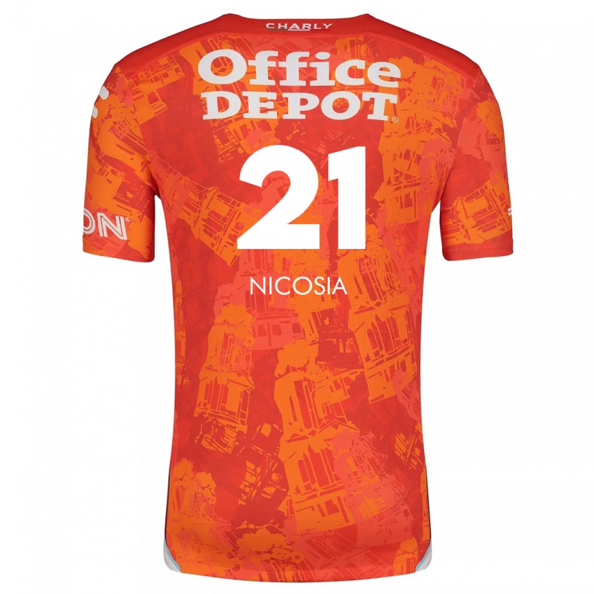 Kandiny Dames Nina Nicosia #21 Oranje Wit Uitshirt Uittenue 2024/25 T-Shirt