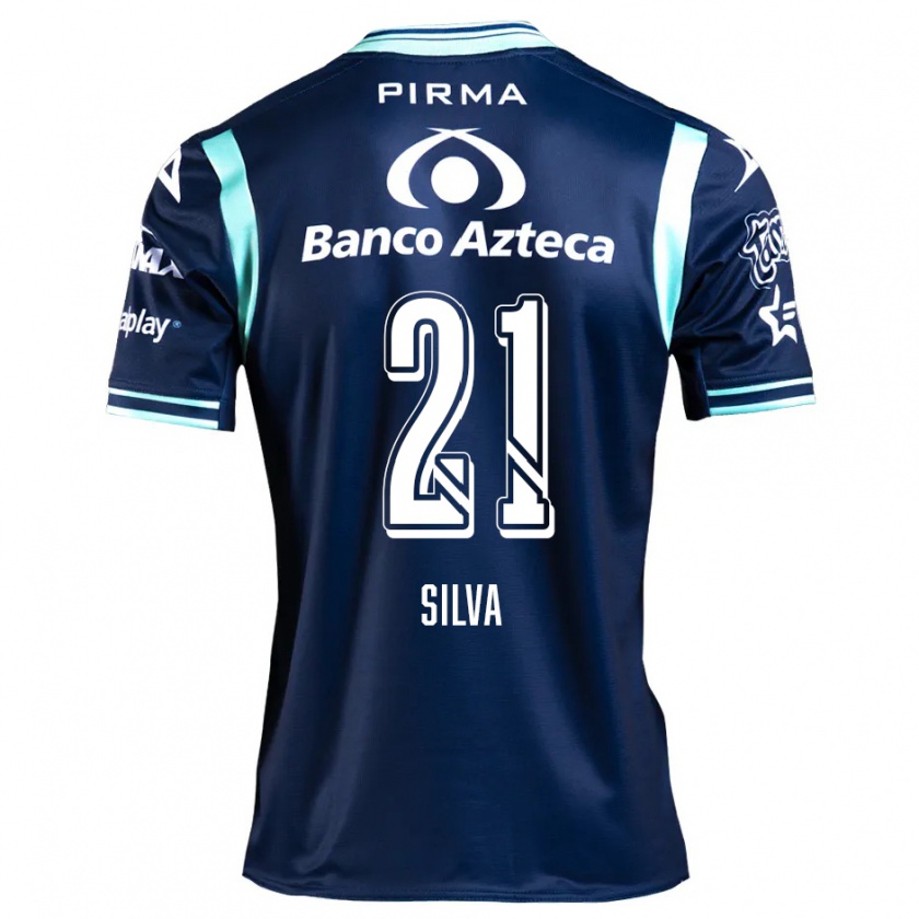 Kandiny Mujer Camiseta Gastón Silva #21 Azul Marino 2ª Equipación 2024/25 La Camisa