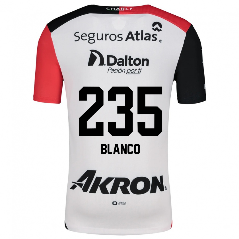 Kandiny Donna Maglia Luis Blanco #235 Bianco Rosso Nero Kit Gara Away 2024/25 Maglietta