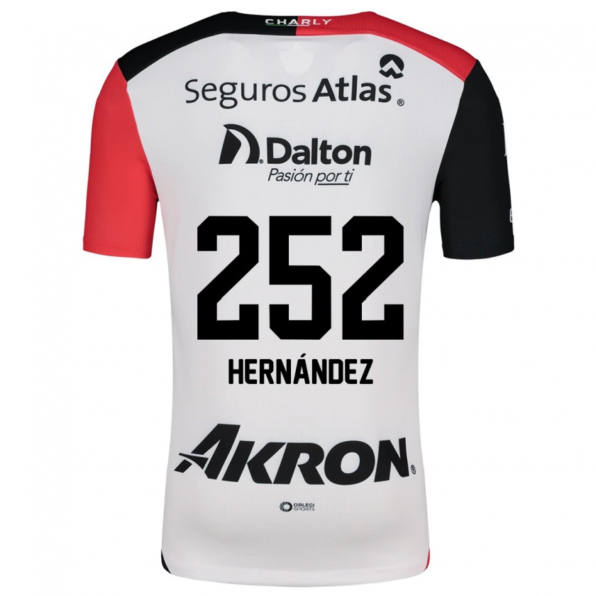 Kandiny Donna Maglia Luis Hernández #252 Bianco Rosso Nero Kit Gara Away 2024/25 Maglietta