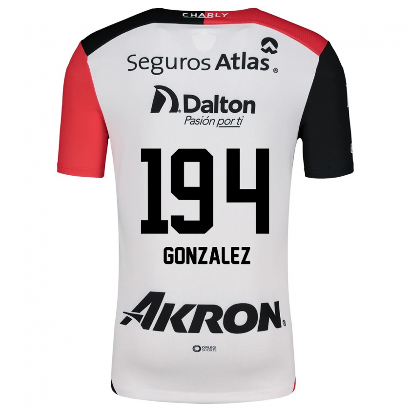 Kandiny Mujer Camiseta Andrés González #194 Blanco Rojo Negro 2ª Equipación 2024/25 La Camisa