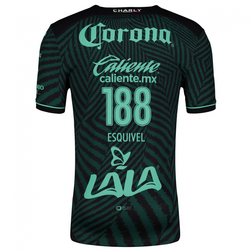 Kandiny Mujer Camiseta Bruno Esquivel #188 Verde Negro 2ª Equipación 2024/25 La Camisa