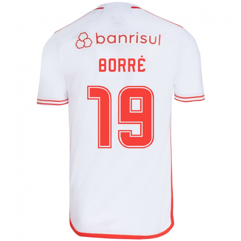 Kandiny Mujer Camiseta Rafael Borré #19 Blanco Rojo 2ª Equipación 2024/25 La Camisa