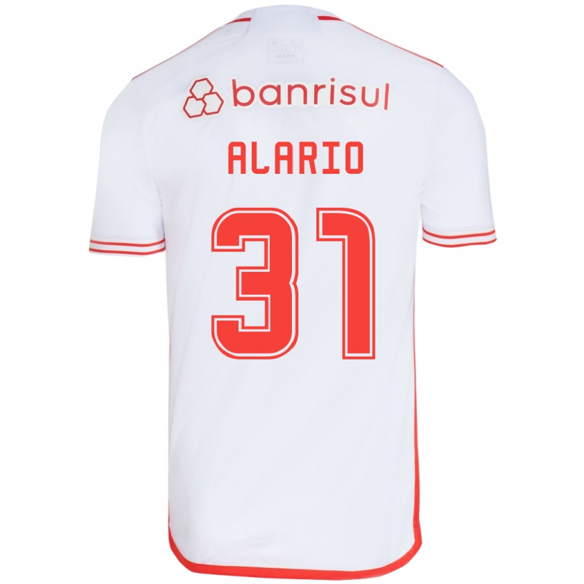 Kandiny Mujer Camiseta Lucas Alario #31 Blanco Rojo 2ª Equipación 2024/25 La Camisa