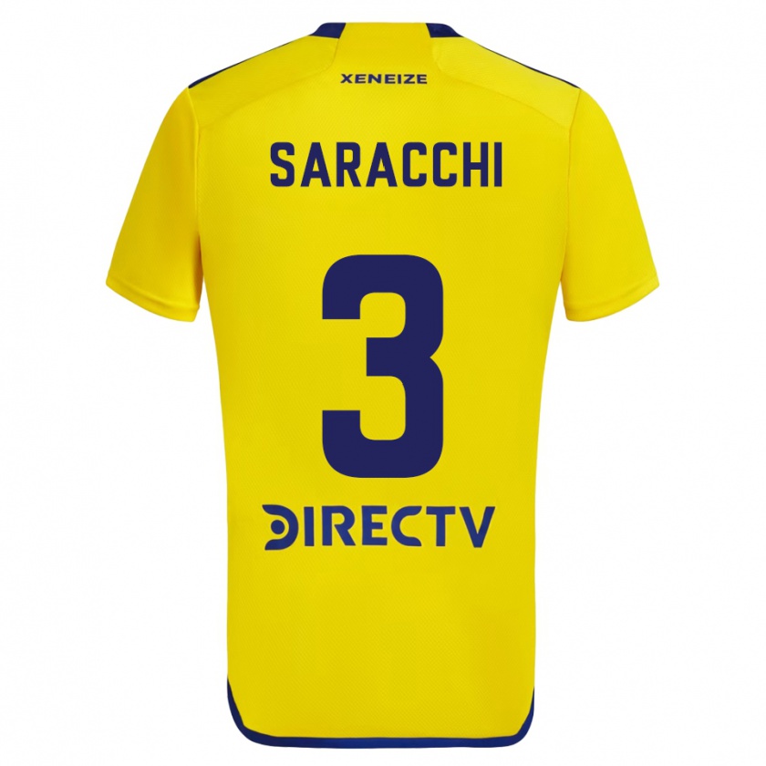 Kandiny Donna Maglia Marcelo Saracchi #3 Giallo Blu Kit Gara Away 2024/25 Maglietta