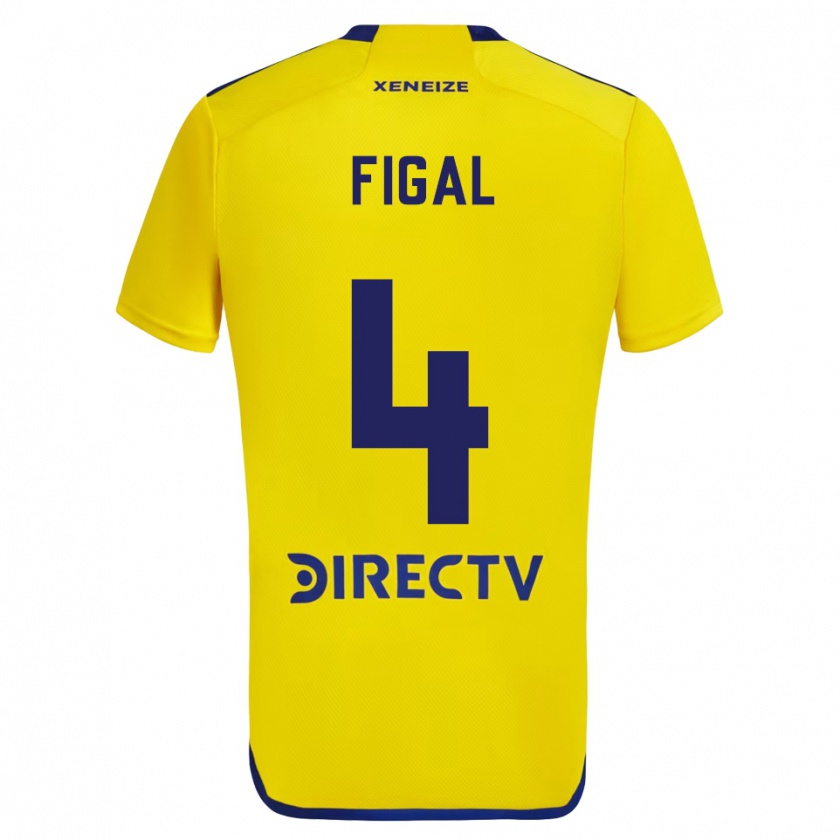 Kandiny Donna Maglia Nicolás Figal #4 Giallo Blu Kit Gara Away 2024/25 Maglietta